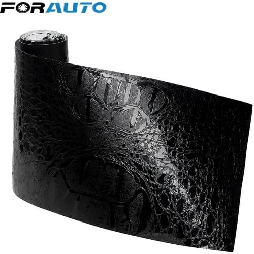 FORAUTO Luxury Car Sticker Film Leather Texture Simulation Crocodile UV Protected Black Motorcycle Styling Interior Decoration
