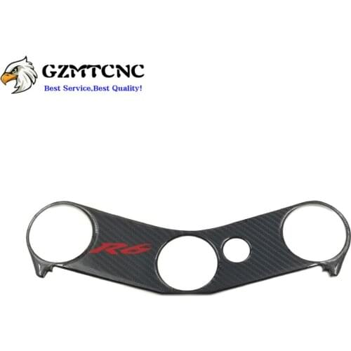 Carbon Fiber Decal Sticker Pad Triple Tree Top Clamp Upper Front End Waterproof for Yamaha YZF600 R6 06-16 2006 2007 2008-2016