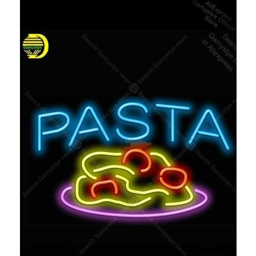 Pasta with Pasta Neon Light Sign Glass Tube Neon Bulb Sign Decor Wall Store Coffee Neon Windows Garage Wall Sign Shops Display