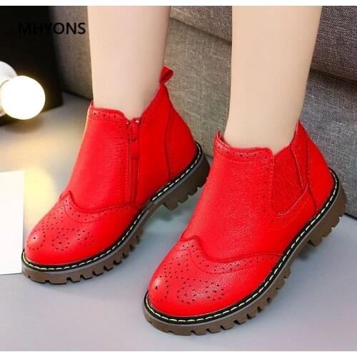 New 2020 Spring Kids Leather Chelsea Boots Waterproof Children Sneakers Gray Black Boots For Baby Girl Boots Boy Shoes