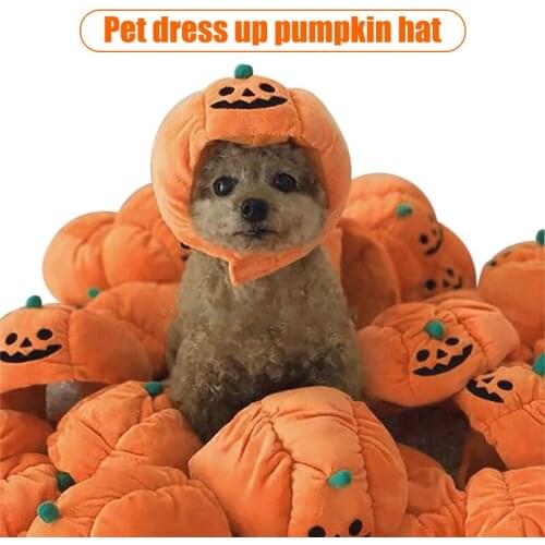 2021 New Hot Sale Pet Halloween Pumpkin Hat Dog Puppy Cat Plush Hat For Cosplay Costume Party Dog Cat Accessories Comfortable