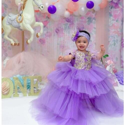 New Infant Girls Dresses Little Princess Birthday Party Gowns Puffy Tulle Ball Gowns Christmas New Year Photoshoot