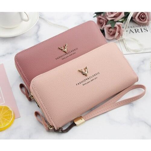 New Fashion Women Wristlet Wallet Zipper Long Wallets Cash Phone Card Holder Lady Purses Clutch Bag Big Capacity Coin Purse
