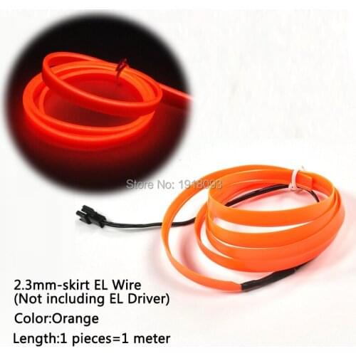 New arrival LED Strip Orange EL Wire Tube Rope Flexible Neon Light 2.3mm-skirt 1 Meter Car Inside Decoration