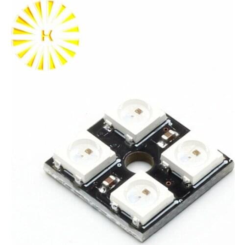 New Electric Unit 1PC 4 Bit WS2812 5050 RGB LED Driver Development Board New Electric DC 5V 15MMX15MM Modules Board Connector