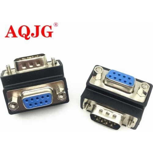 New RS232 DB9Pin serial conversion head male to female DB9 90 degrees of elbow joint AQJG