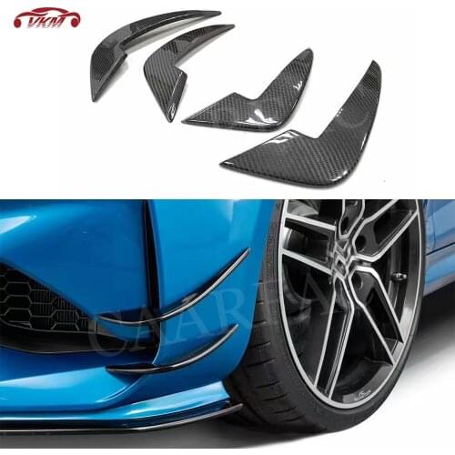 Carbon Fiber Front Bumper Side Fin Splitters Flaps Vents Canards for BMW 2 Series F87 M2 Coupe 2 Door 2016-2018