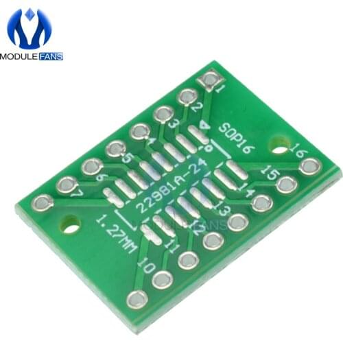 10pcs SOP16 SSOP16 TSSOP16 To DIP16 0.65/1.27mm IC Adapter PCB Board Diy Kit