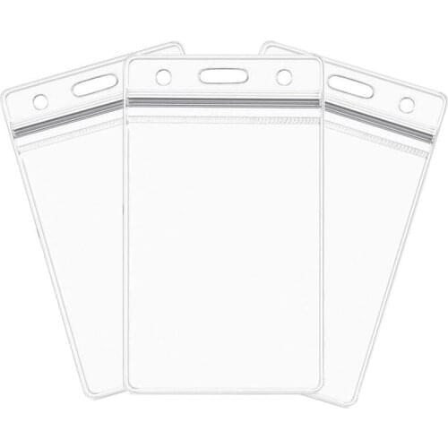 3pcs/lot Transparent PVC Word Card Holder Waterproof Vertical Staff Empoloyyes Bus ID Card Cover Case Pass Access Card Sleeve