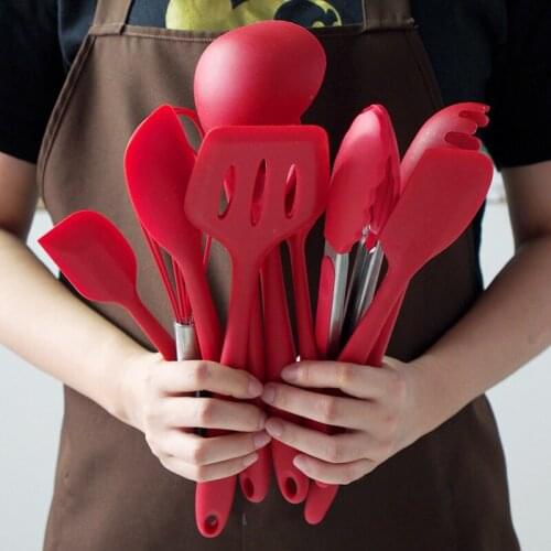 Silicone Kitchen Utensils Non-stick Kitchenware Cooking Tools Spoon Spatula Ladle Egg Beaters Tools Kitchen Gadget Accessories
