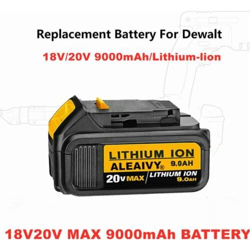 ALEAIVY 100% Original 20V 6.0Ah DCB200 Replacement Li-ion Battery for DeWalt MAX XR Power Tool 20V 6000mAh Lithium Batteries