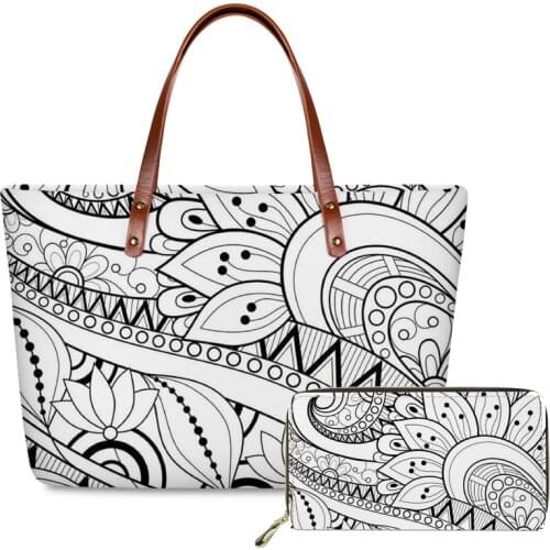 Top-handle Bags Polynesian tribal style Printing custom Women Bag Big Shoulder Bag Womens Leather Purse Clutch Female Handbag