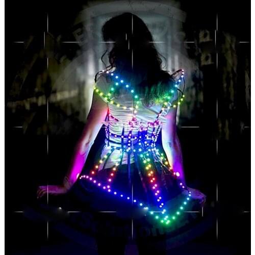 Technology gogo flashing lights DS show theme party costume LED Dresses Bar business performance luminous dress
