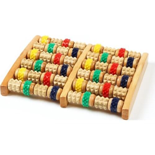 Convenient Wooden Foot Roller Massager Reflexology for Stress Fitness Feet care massager colorful massage roller