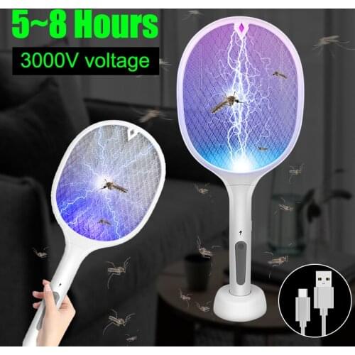 Bug Zapper Light Electric Fly Swatter Handheld 3000volt Mosquito Fly Killer Lamp Racket for Indoor and Outdoor Pest Control