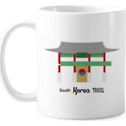 South Korea Landmarks Buk Classic Mug White Pottery Ceramic Cup Gift With Handles 350 ml