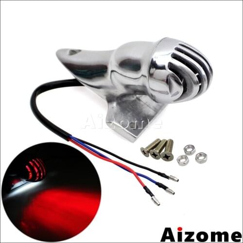 Motorcycle Retro Grill Tail Light Vintage Taillight Polish Rear Stop Light For Harley Bobber Chopper Cafe Racer Custom