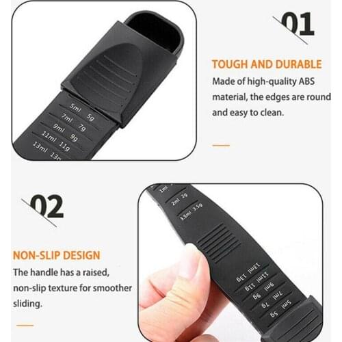 1PC Food Grade Measuring Spoons Double End Nine Stalls Tools Metering Scale ABS Baking Spoon Kitchen Sugar Seasoning Adjust S7H3