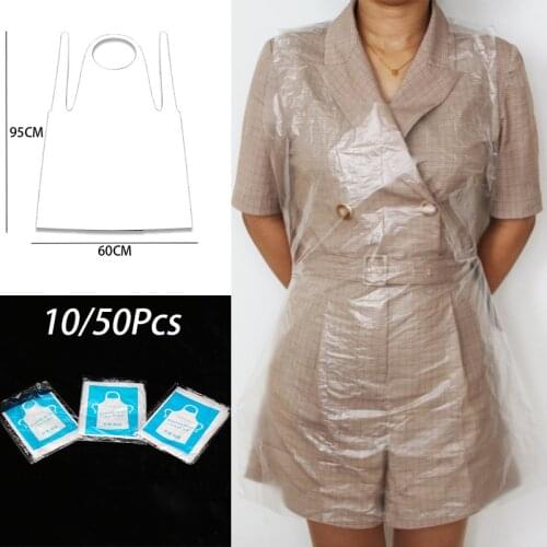 10/50Pcs Disposable Thicken Apron Adult Plastic Waterproof Oil-proof Bib Transparent Outdoor Camping PE Apron Cooking Sanitary