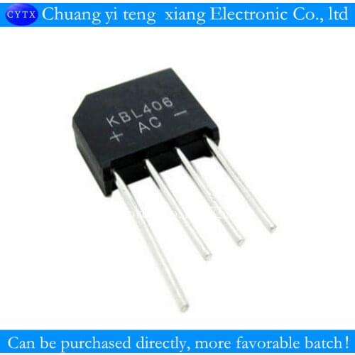 10PCS/LOT full-bridge rectifier KBL406 KBL406G 600V4A full-bridge rectifier