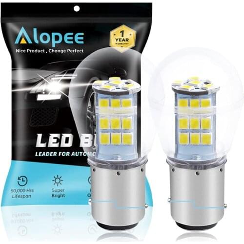 2-Pack 1157 2057 2357 7528 BAY15D 33 SMD LED Bulb Reverse Tail Brake Lights Side Marker Interior RV Camper Light 10-24V DC White