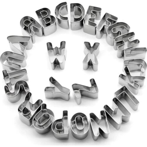 4set/lot)Free Shipping FDA High Quallty 26pcs Metal Alphabet Shape Cookie Cutters set