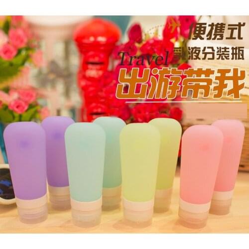 60ml Travel silicone emulsion points bottling shower shampoo cosmetic airless Creative candy color cosmetic bottles