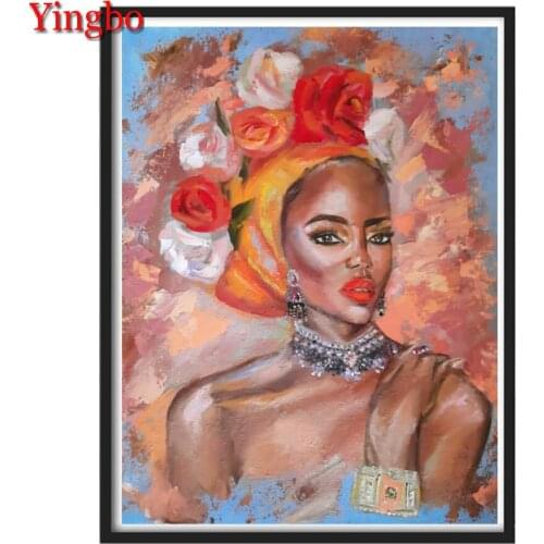 Diy diamond painting daimond embroidery African woman 5D full Square Drill Cross Stitch diamond inlaid pattern 2021 Hot