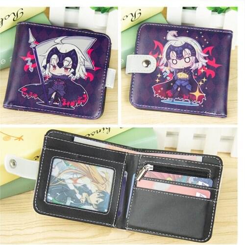 Anime Fate/Grand Order FGO Fate/Apocrypha Joan of Arc Short Button Wallet Folding Zipper Purse Coin Bag