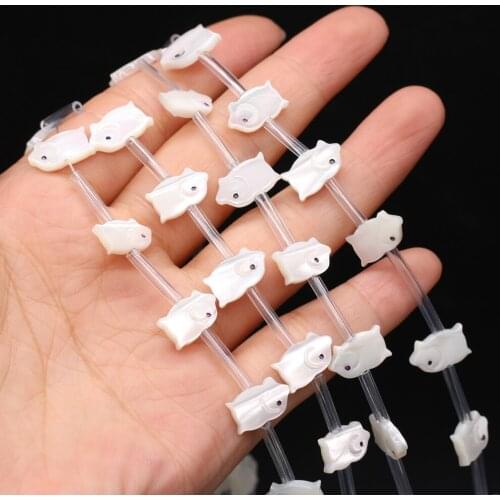 5pcs Natural Seawater Shell Beads White Shell Pig Shape Loose Beaded for Making DIY Jewerly Necklace Accessories 8x14mm