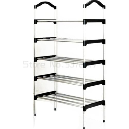 Household Shoe Rack Multi-layer Dust-proof Economy Simple Storage Shoe Cabinet Small Light Metal Shoes Shelf Zapatero Muebles