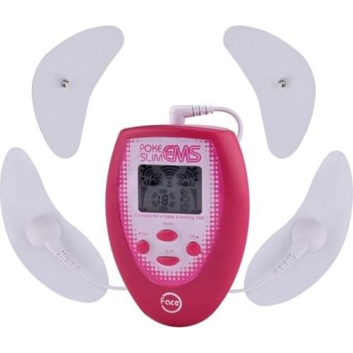 Electric Slimming Facial Massager V-Face Trainer Jaw Exerciser EMS Face Body Pulse Muscle Stimulator With Electrode Pads Newest