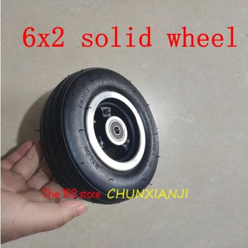 Good Quality 6 Inch Electric Scooter Wheel 6x2 Solid Tire Metal Hub for Trolley Cart Wheel