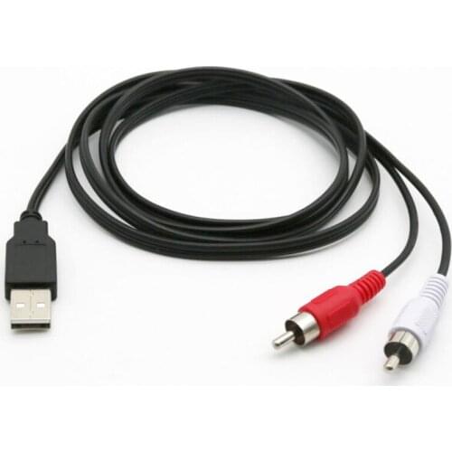 ANPWOO 1.5M USB To Double Lotus Cable USB To 2RCA Audio and Video Cable Set-top Box TV Usb To Audio Extension Cable