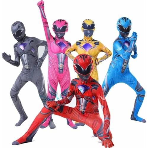 Boys Power Mecha Five Beast Costume Kids Child Mystic Force Superhero Red Ranger Halloween Carnival Costume for Kids Clothing