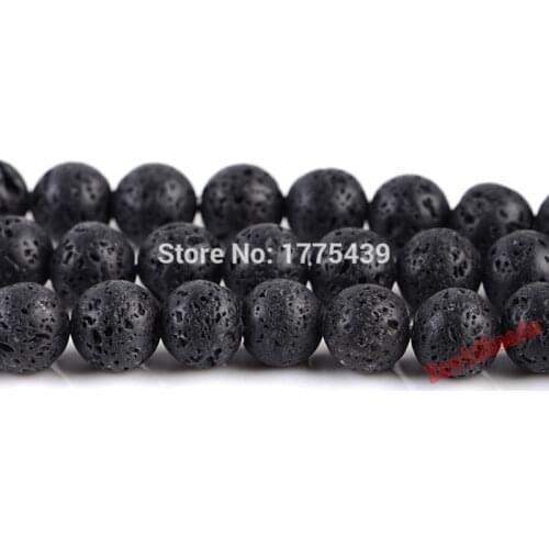 Factory price Natural Stone AA Quality Volcano Lava Round Beads 16" Strand 4 6 8 10 12MM Pick Size For Jewelry Making