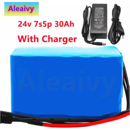 24V 30Ah 7S5P 18650 Li-ion Battery Pack 29.4V 30000mAh Electric Bicycle Moped /Electric/Lithium Ion Battery Pack+ 2A Charger