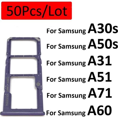 50Pcs/Lot,SIM Card Tray Slot Holder Replacement Part For Samsung A30S A307 A50S A507 A31 A315 A51 A515 A71 A715 A60 A6060
