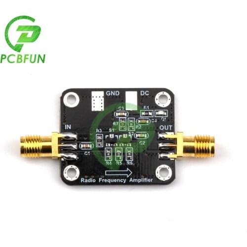 Mini 12V 30mA Metal Radio Frequency Amplifier Module RF High Frequency Broadband Amplifier Board 10KHz-1GHz Output 10dBm