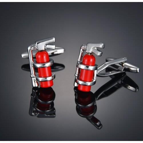 Fashion red fire extinguisher Cufflinks French long sleeve shirt with studs and Cufflinks