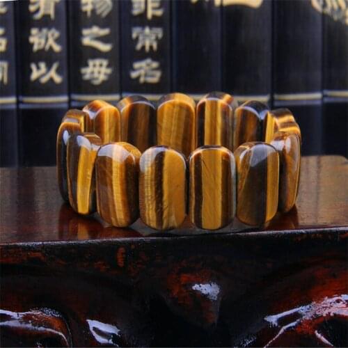 Natural Yellow Tigers Eye Gem Stone Fashion Men Women Beads Bracelet AAA 18*6mm Drop Shipping Trendy Stone Stretch Bracelet
