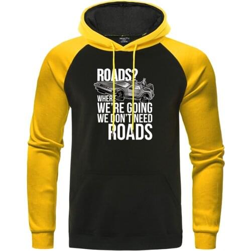 Back To The Future Hoodies Vintage Raglan Mens Hoody Casual Fleece Sportswear Autumn New Sweatshirt Hip Hop Cool Men Pullover