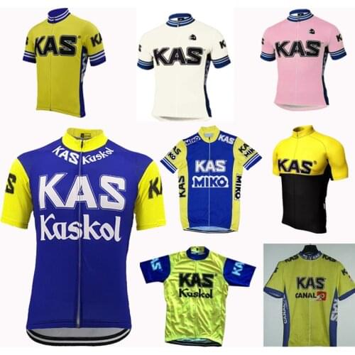 Multiple Choice Kas Men Retro Cycling Jersey Team Short Sleeves Clothing Triathlon MTB Jersey maillot ciclismo hombre