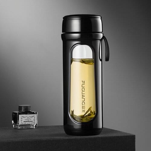 The New Portable Glass Cup Double-layer Insulated Water Cup Anti-scalding Tea Cup Tumbler Cup with Handle Mug Office Cup Gift