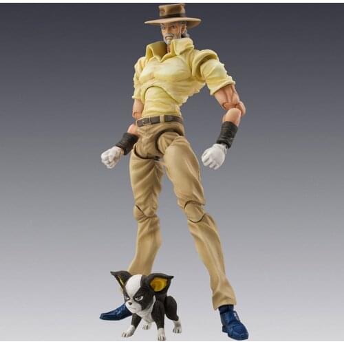Original Medicos Super Action Statue JoJos Bizarre Adventure IGGY and Joseph Josida Old Age Action Figures 15cm