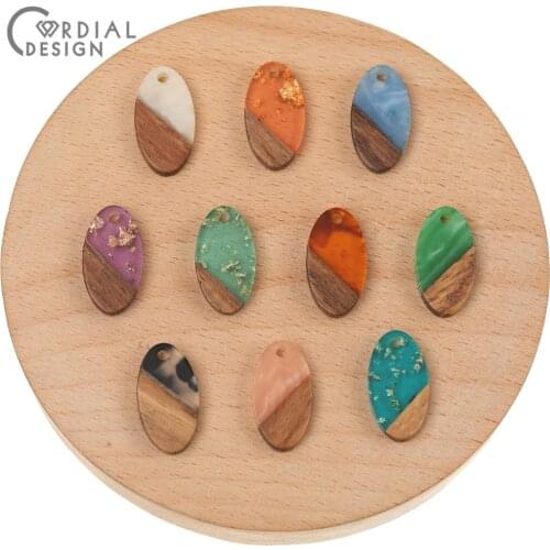 Cordial Design 100Pcs 11*20MM Earrings Accessories/Hand Made/Natural Wood & Resin/Pendants/DIY/Jewelry Findings & Components