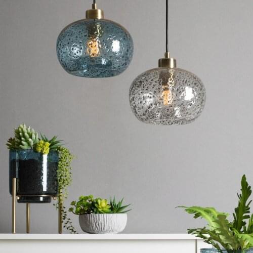 SGROW Glass Hanging Lamp Modern Hotel Hall Pendant Light Mimimalist Creative Glass Lighting Fixture for Kitchen Dinning Room