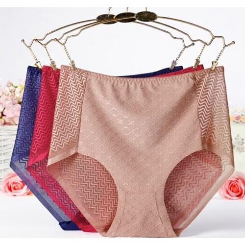 High Waist Panties of Large Size Sexy Thin and Light Transparent Briefs Seamless Panties Mesh Underwear Women Plus Size 3XL