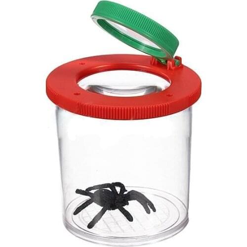 HOT SALE 4X Two Lens Insect Viewer Locket Box Magnifier Bug Magnifying Loupe Kid Toy Gift