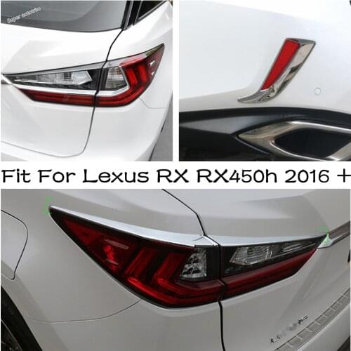 Lapetus Exterior Fit For Lexus RX RX450h 2016 2017 2018 2019 2020 ABS Chrome Rear Trunk Tail Fog Lights Lamp Cover Trim